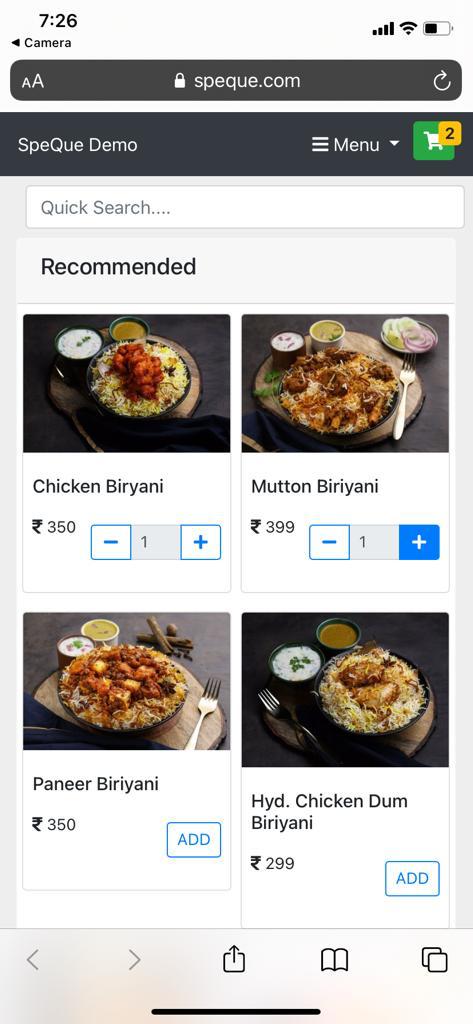 contactless dining
